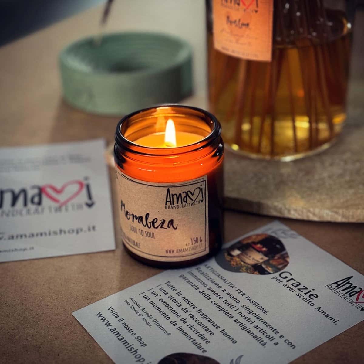 Candela artigianale in cera di soia naturale